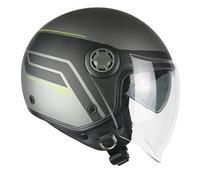SKA-P Casco Open Face, 1SHG Zen City Antracita Amarillo neón Satinado, M (57-58cm)