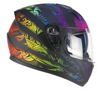 SKA-P Speeder Casco Integral, Adultos Unisex, Negro Verde Rojo Mate, XS (53-54cm)