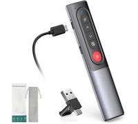 Skaaisont Control Remoto Ordenador Powerpoint, Puntero Powerpoint del presentador con hipervínculo y botón de Silencio, para presentación, enseñanza, Oficina, conferencias, etc (Cuerpo de Metal)