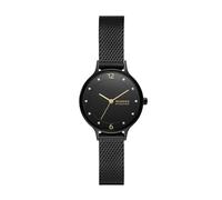 Skagen Anita Lille Reloj para Mujer, Movimiento de Cuarzo con Correa de Acero o Piel, 30MM, Negro y Tono Dorado