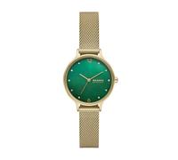 Skagen Anita Lille Reloj para Mujer, Movimiento de Cuarzo con Correa de Acero o Piel, 30MM, Verde Esmeralda