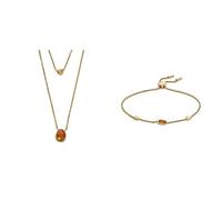 Skagen - Collar multifila Sea Glass y pulsera de estación Honey Glass para mujer