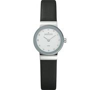 Skagen Freja reloj para mujer, movimiento de cuarzo con correa de acero o piel, Negro y tono plata, 22MM