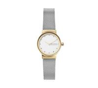 Skagen Freja reloj para mujer, movimiento de cuarzo con correa de acero o piel, Tono plateado y tono dorado, 26MM