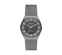 Skagen Grenen reloj para hombre, movimiento solar con correa de acero o piel, Gris y tono plata, 37MM