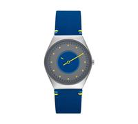 Skagen Grenen reloj para hombre, movimiento solar con correa de acero o piel, Tono azul y plateado, 37MM
