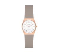 Skagen Grenen reloj para mujer, movimiento Solar con correa de acero o piel, Beige y tono oro rosa, 26MM