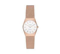 Skagen Grenen reloj para mujer, movimiento Solar con correa de acero o piel, Tono oro rosa y blanco, 26MM