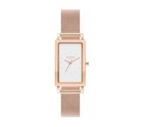 Skagen Hagen Reloj para Mujer, Movimiento de Cuarzo con Correa de Acero o Piel, Tono Oro Rosa y Blanco, 22MM