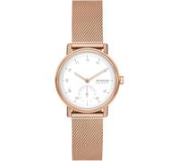 Skagen Kuppel Reloj para Mujer, Movimiento de Cuarzo con Correa de Acero o Piel, Marrón y Blanco, 32MM