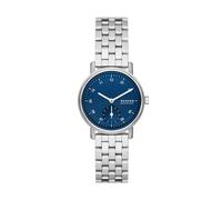 Skagen Kuppel reloj para mujer, movimiento de cuarzo con correa de acero o piel, Tono plata y azul, 32MM