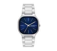 Skagen Mellem - Reloj de Cuarzo para Hombre, Movimiento de Tres manecillas con Correa de Acero Inoxidable, Tono Azul y Plateado, 40 mm, Pulsera