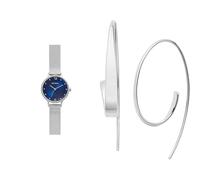 Skagen Mujer Anita Pequeño Plateado Acero Inoxidable Reloj y Kariana Pendientes, Set