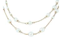 Skagen Mujer Collar Acero Perlas Double Wrap Rosa Oro JNSR035 Nuevo