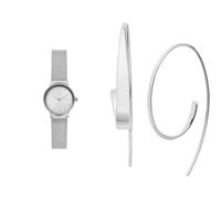 Skagen Mujer Freja Pequeño Plateado Acero Inoxidable Reloj y Kariana Pendientes, Set