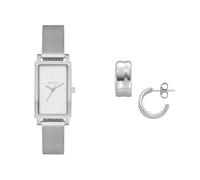 Skagen Mujer Hagen Pequeño Plateado Acero Inoxidable Reloj y Anja Pebbles Pendientes, Set