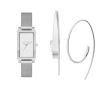 Skagen Mujer Hagen Pequeño Plateado Acero Inoxidable Reloj y Kariana Pendientes, Set