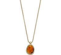 Skagen Mujer Necklace, Sea Glass Miel Colgante de cristal y acero inoxidable, Marron Oscuro
