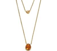 Skagen Mujer Necklace, Sea Glass Miel Collar con colgante de vidrio y acero inoxidable, Dorado
