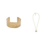 Skagen Mujer Pulsera y Collar Moderne Stak en Acero Inoxidable Dorado, Set