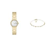 Skagen Mujer Reloj Freja Lille y Pulsera Agnethe Perla en Acero Inoxidable Dorado, Set