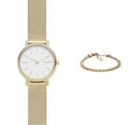 Skagen Mujer Signatur Pequeño Dorado Acero Inoxidable Reloj y Merete Pulsera, Set