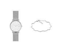 Skagen Mujer Signatur Plateado Acero Inoxidable Reloj y Essential Waves Pulsera, Set