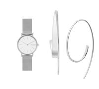 Skagen Mujer Signatur Plateado Acero Inoxidable Reloj y Kariana Pendientes, Set