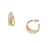Skagen Pendientes de acero inoxidable o semipreciosos en tono dorado para mujer con cierre de poste