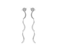 SKAGEN Pendientes para mujer en Acero Inoxidable o Semipreciosos con Cierre de Alambre Abierto, Plata Pálido