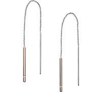 SKAGEN Pendientes para mujer en Acero Inoxidable o Semipreciosos con Cierre de Alambre Abierto, Plata y Oro Claro