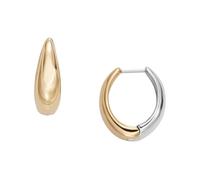 Skagen Pendientes para Mujer en Acero Inoxidable o Semipreciosos con Cierre de Presión o de Clic, Dorado Brillo de Sol