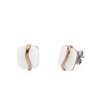 SKAGEN Pendientes para Mujer en Acero Inoxidable o Semipreciosos con Cierre Posterior de Pasador, Blanco Crema