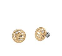 SKAGEN Pendientes para Mujer en Acero Inoxidable o Semipreciosos con Cierre Posterior de Pasador, Oro Amarillo