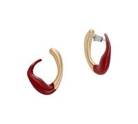 Skagen Pendientes para Mujer en Acero Inoxidable o Semipreciosos con Cierre Posterior de Pasador, Rojo y Oro