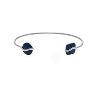 Skagen Pulsera brazalete de acero inoxidable y semipreciosas con puño para mujer