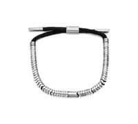 Skagen Pulsera de acero inoxidable plateado para hombre, SKJM0236040, Eine Grösse, Acero inoxidable, No es una piedra preciosa, Plata y negro