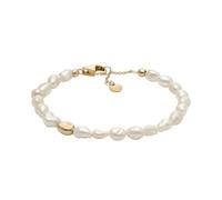 SKAGEN Pulsera de perlas de cultivo de agua dulce blancas Agnethe Pearl para mujeres, SKJ1825710, Crema