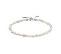 SKAGEN Pulsera deslizante de perla de agua dulce blanca perlada Agnethe para mujeres, SKJ1833040, Blanco