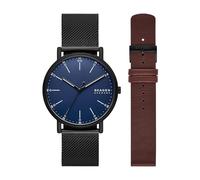 Skagen Reloj analógico de Cuarzo para Hombre con Correa de Acero Inoxidable SKW6933SET, Negro