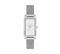 Skagen Hagen Reloj para Mujer, Movimiento de Cuarzo con Correa de Acero o Piel, Tono Plata y Blanco, 22MM