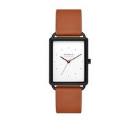 Skagen Reloj Hagen de Tres manecillas para Hombre, Cuero marrón/Negro/Blanco, Talla única, Hagen