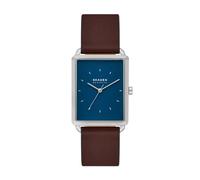 Skagen Reloj Hagen para Hombre, Movimiento de Cuarzo a Tres Agujas con Correa de Acero o Piel, Brownie, 36 mm