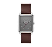 Skagen Reloj Hagen para Hombre, Movimiento de Cuarzo a Tres Agujas con Correa de Acero o Piel, Marrón Sidra, 36 mm