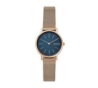 Skagen Reloj Signatur Lille para mujer, Movimiento bimanual de cuarzo en tono oro rosa con correa de acero o piel, 30 mm, Tono Oro Rosa Y Azul