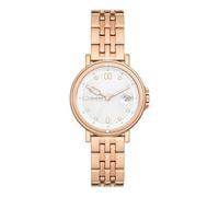Skagen Signatur reloj para mujer, movimiento de cuarzo con correa de acero o piel, Tono oro rosa y blanco, 34MM