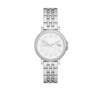 Skagen Signatur reloj para mujer, movimiento de cuarzo con correa de acero o piel, Tono plata y blanco, 34MM