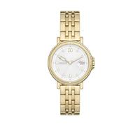 Skagen Reloj Signatur Sport Lille para mujer, movimiento de cuarzo a tres agujas con correa de acero inoxidable, 34 mm, Tono Dorado Y Blanco Roto