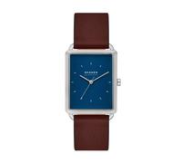 Skagen Reloj Hagen para Hombre, Movimiento de Cuarzo a Tres Agujas con Correa de Acero o Piel, Brownie, 36 mm