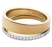 Skagen Ring For Mujeres Kariana, Longitud: 2 Cm, Inoxidable Dorado, SKJ1451998, 6.5, Tono Oro y Plata